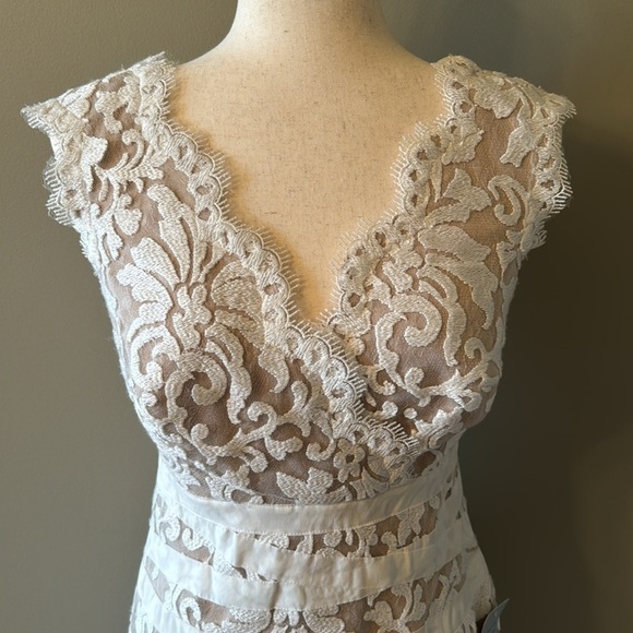 Tadashi Shoji Ivory and Nude Lace Cocktail Dress Women's Size 4 - Picture 5 of 16